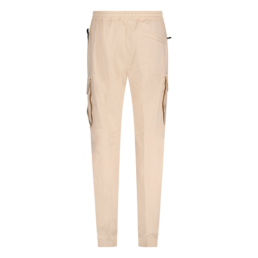 Badge Cargo Cuffed Trousers Beige