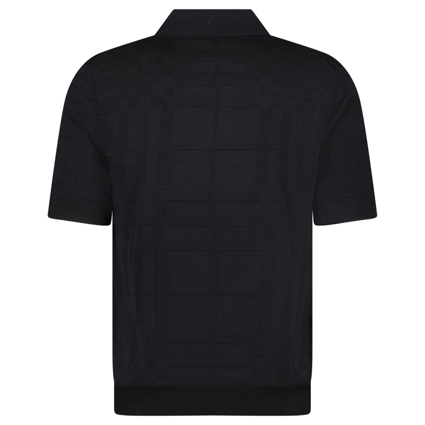 'Kieran' Knit Polo-Shirt Black