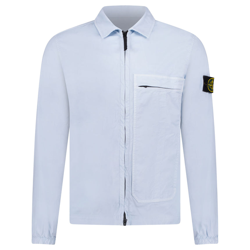Brushed Cotton Pocket Overshirt Aqua