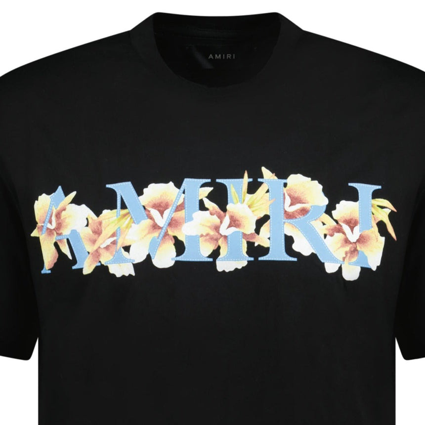 Amiri Hibiscus Logo T - Shirt Black - Boinclo ltd - Outlet Sale Under Retail