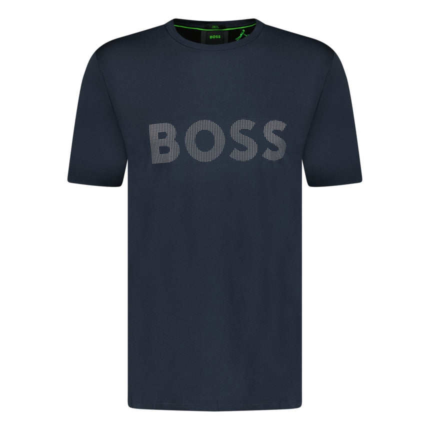 BOSS Active Logo - Print T - Shirt Navy - Boinclo ltd - Outlet Sale Under Retail