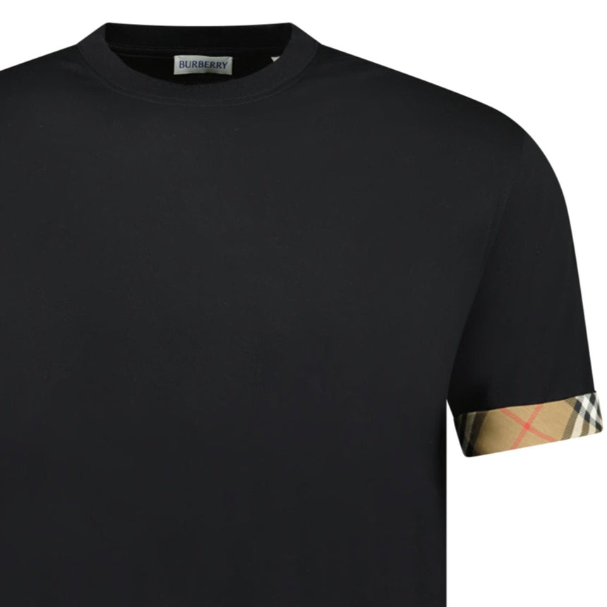 'Ellison' Organic Cotton Check Sleeve Black