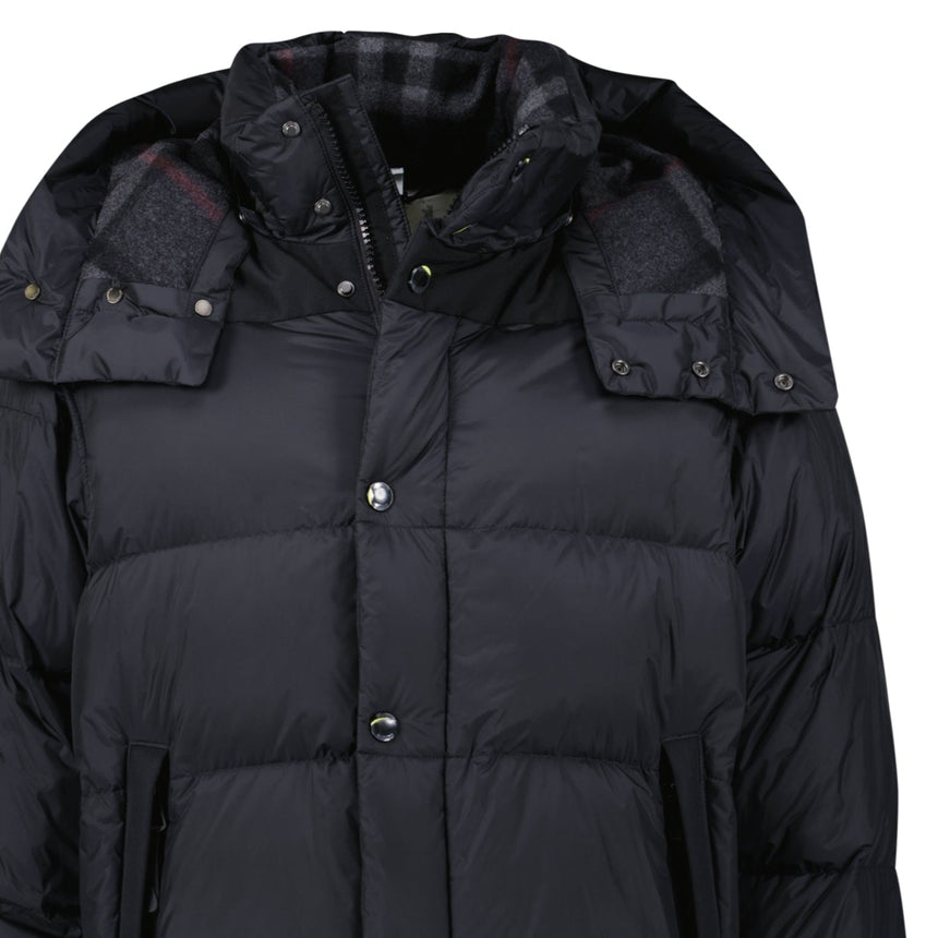 Burberry 'Leeds' Detachable Sleeve Hooded Down Jacket Black