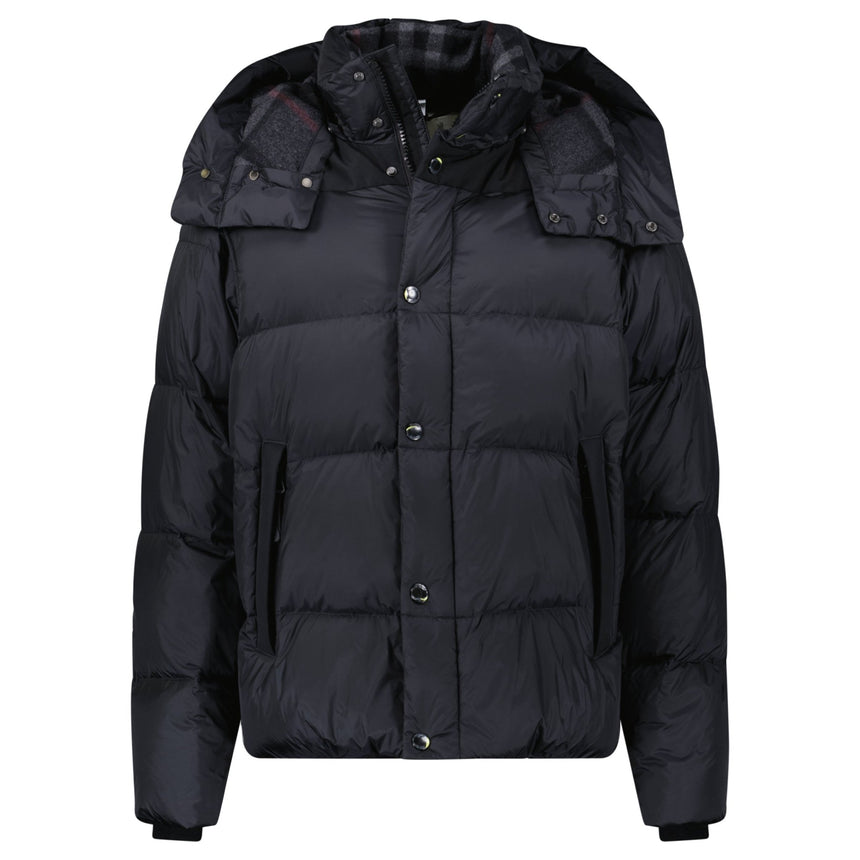Burberry 'Leeds' Detachable Sleeve Hooded Down Jacket Black