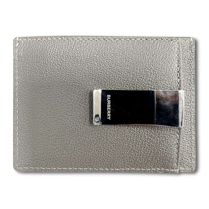 'Chase' Leather Card Holder With Money Clip Grey