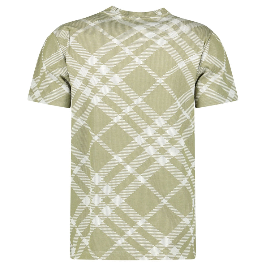 Burberry Check Stretch Cotton Blend T-Shirt in Dark Hunter/White - Boinclo - Outlet Sale Under Retail
