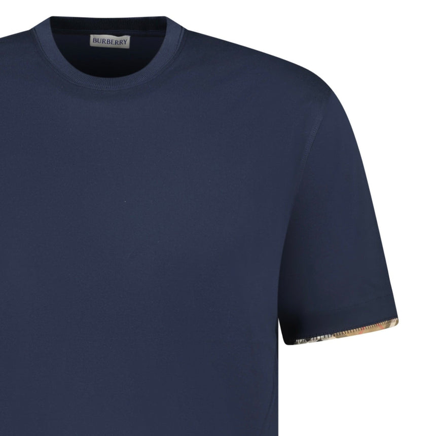 Burberry 'Ellison' Organic Cotton Check Sleeve Navy - Boinclo - Outlet Sale Under Retail