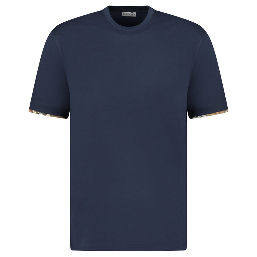 Burberry 'Ellison' Organic Cotton Check Sleeve Navy - Boinclo - Outlet Sale Under Retail