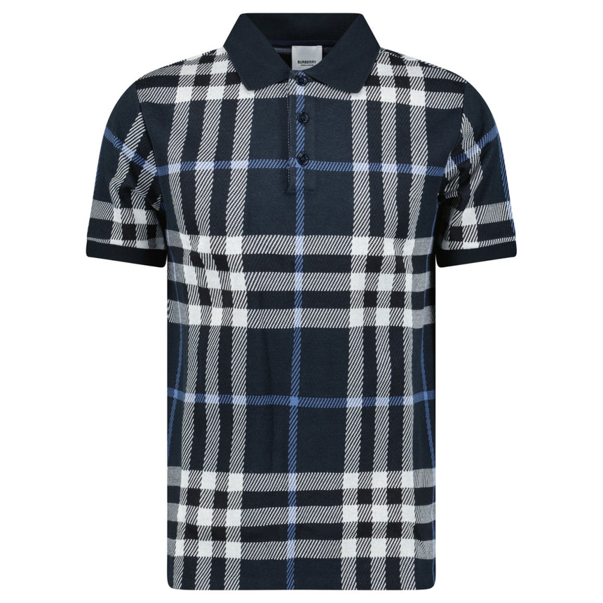 Burberry 'Ferry' Check Cotton Polo Navy - Boinclo - Outlet Sale Under Retail