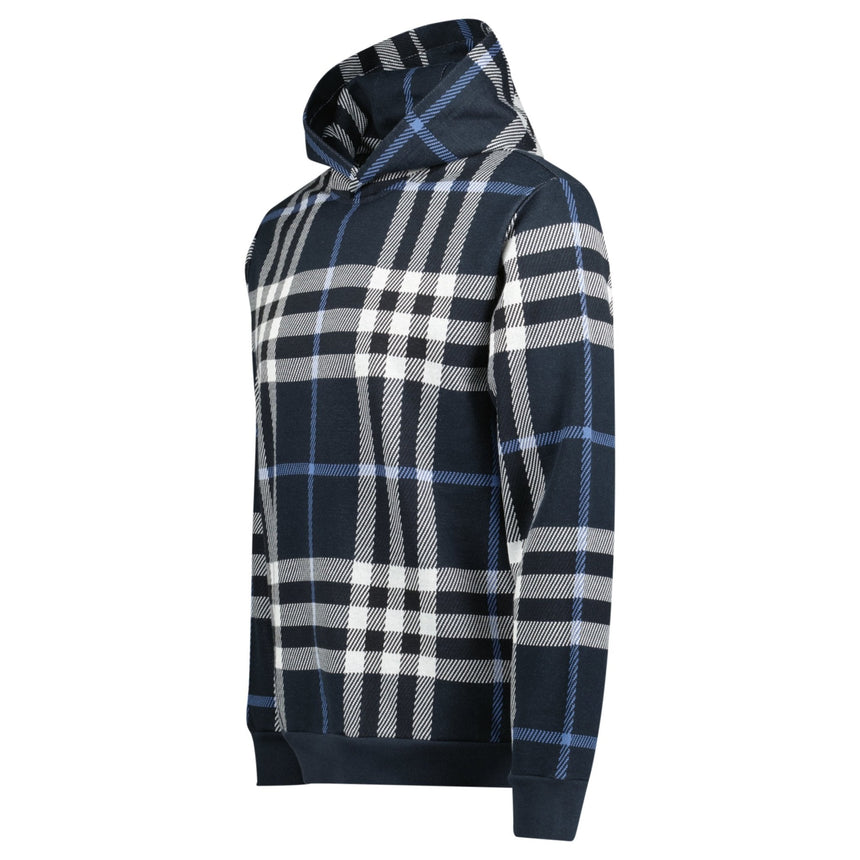 Burberry 'Ferryton' Check Hoodie in Blue and White - Boinclo - Outlet Sale Under Retail