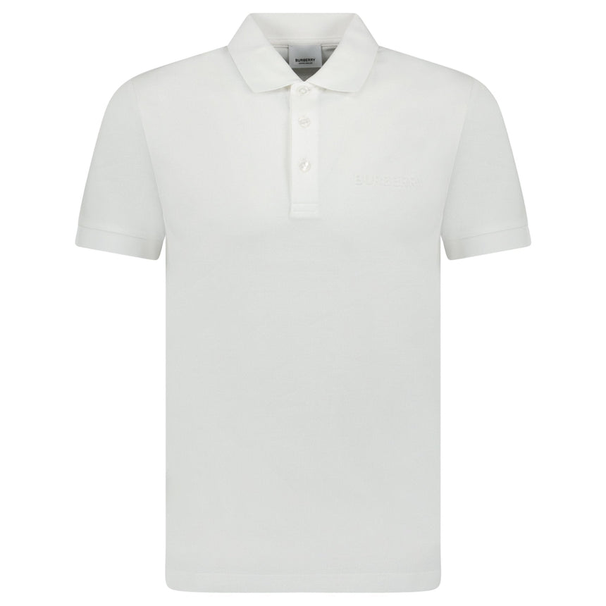 Burberry 'Hartford' Embossed Logo Polo White - Boinclo - Outlet Sale Under Retail