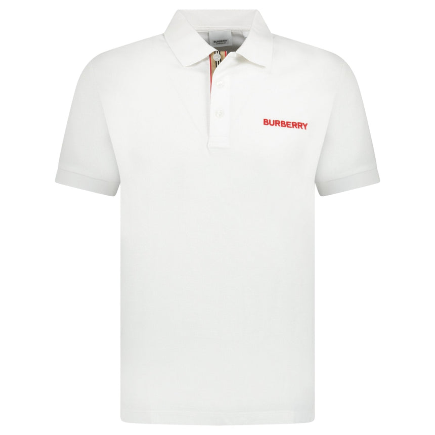 Burberry 'Hartford' Embroidery Logo Check Polo White - Boinclo - Outlet Sale Under Retail