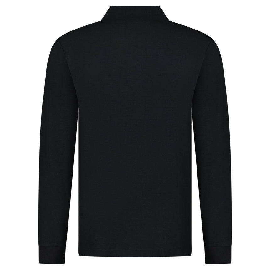 Burberry 'Hartford' Long Sleeved Check Placket Polo - Shirt Black - Boinclo - Outlet Sale Under Retail