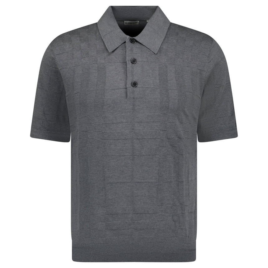 Burberry 'Kieran' Knit Polo - Shirt Grey - Boinclo - Outlet Sale Under Retail