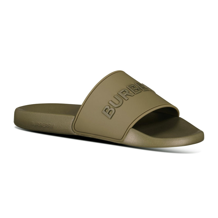 Burberry Logo Tech Furley Sliders Dark Green - Boinclo - Outlet Sale Under Retail