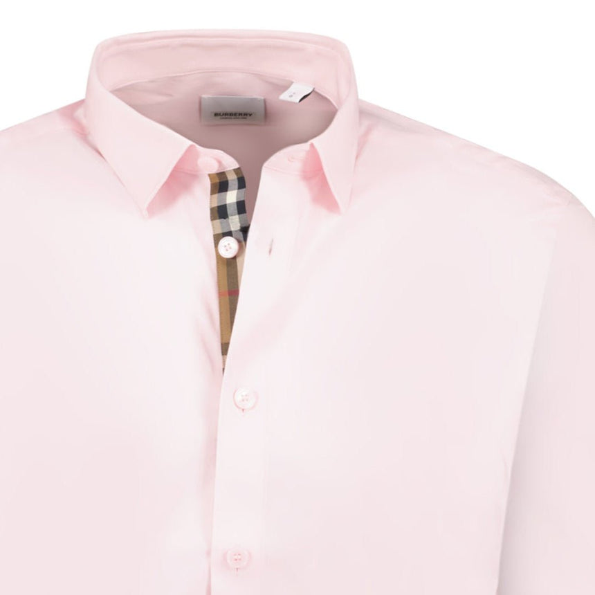 Burberry 'Shefford' Check Placket Short Sleeve Shirt in Pale Pink - Boinclo - Outlet Sale Under Retail