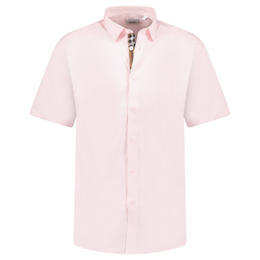 Burberry 'Shefford' Check Placket Short Sleeve Shirt in Pale Pink - Boinclo - Outlet Sale Under Retail
