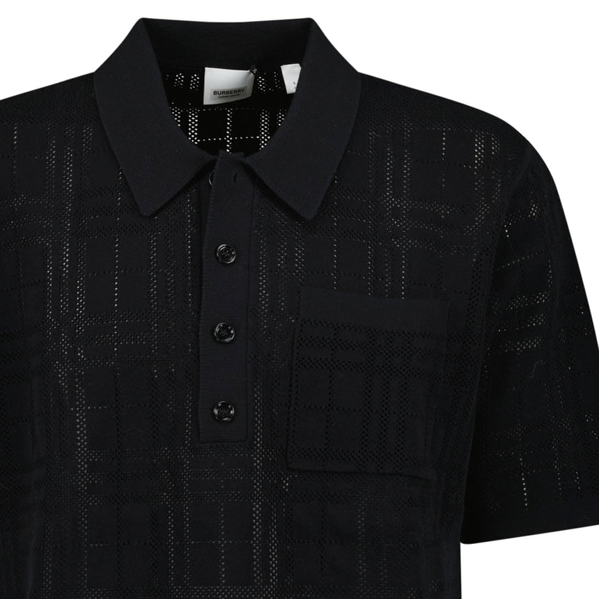 Burberry Tristam Check Knitted Polo Black - Boinclo - Outlet Sale Under Retail