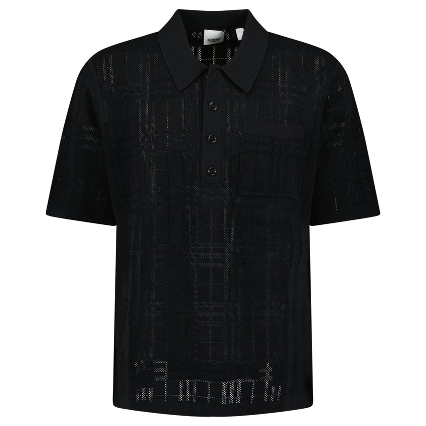 Burberry Tristam Check Knitted Polo Black - Boinclo - Outlet Sale Under Retail