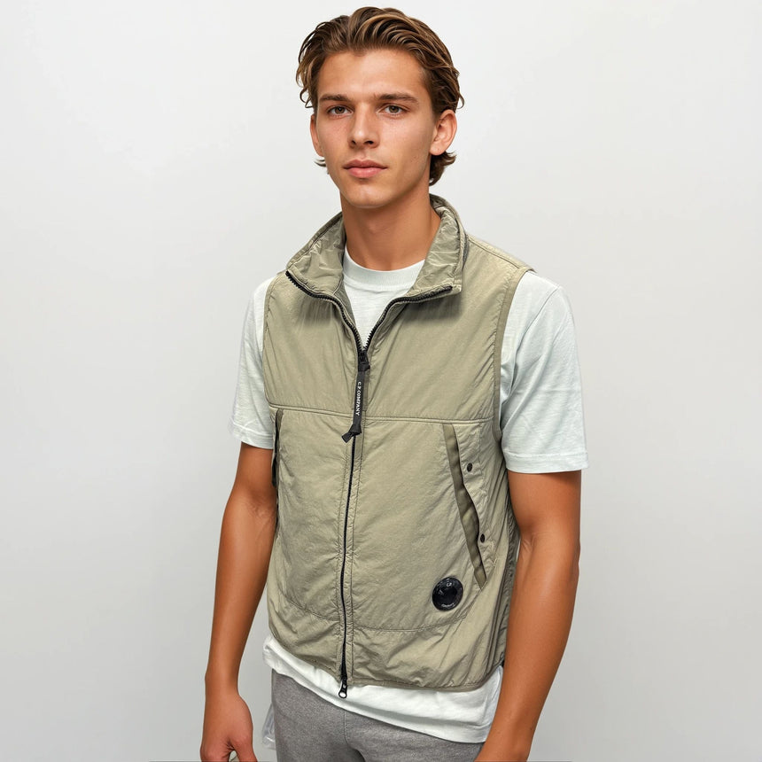 CP Company G.D.P. Primaloft Padded Gilet Beige - Boinclo - Outlet Sale Under Retail