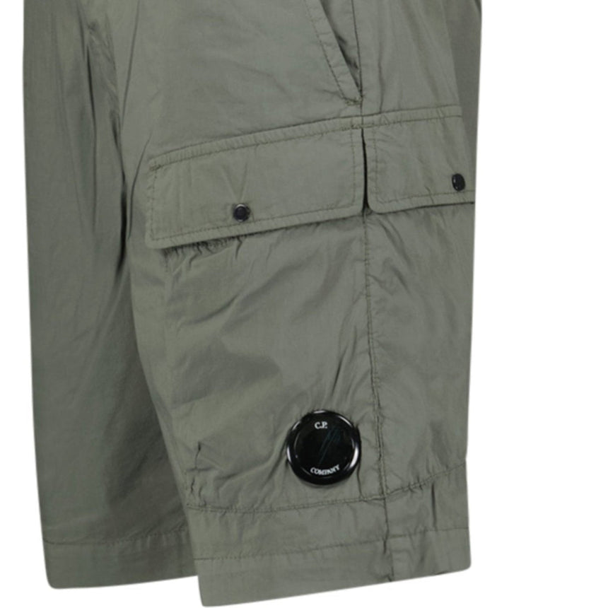 CP Company Ivy Green Stretch Sateen Cargo Shorts - Boinclo - Outlet Sale Under Retail