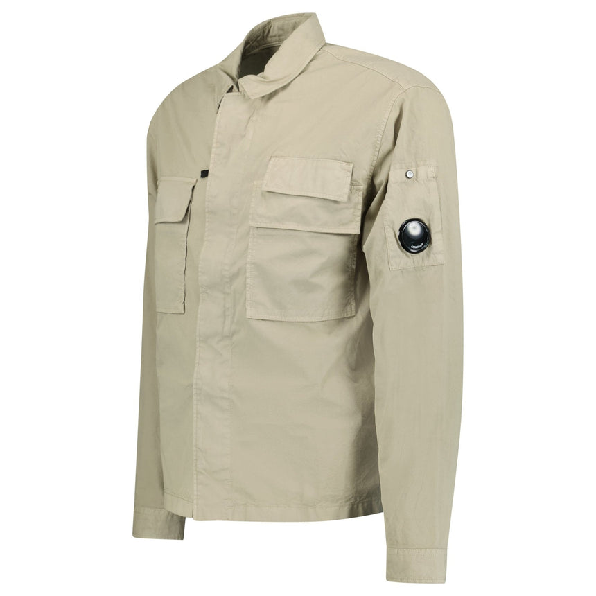 CP Company Organic Gabardine Utility Lens Shirt in Beige - Boinclo - Outlet Sale Under Retail