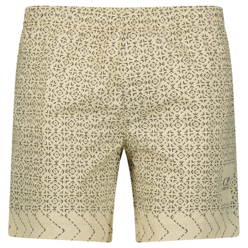 CP Company Print Baja Print Flatt Nylon Logo Swim Shorts Beige - Boinclo - Outlet Sale Under Retail