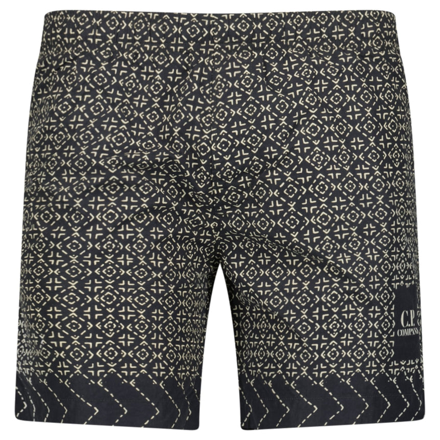 CP Company Print Baja Print Flatt Nylon Logo Swim Shorts Black - Boinclo - Outlet Sale Under Retail