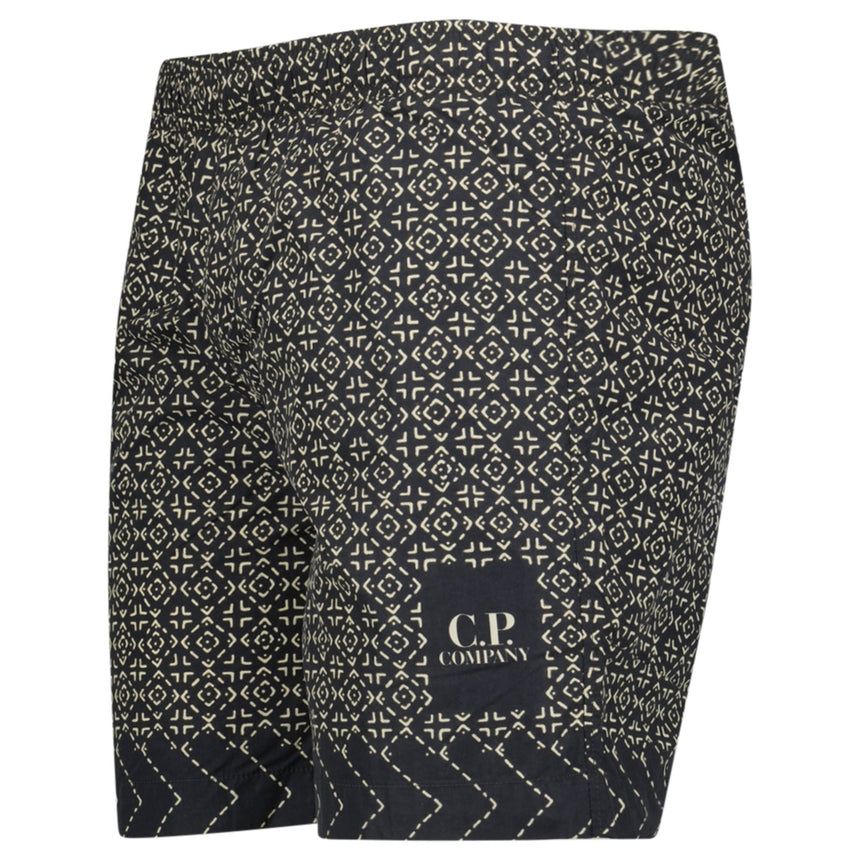 CP Company Print Baja Print Flatt Nylon Logo Swim Shorts Black - Boinclo - Outlet Sale Under Retail