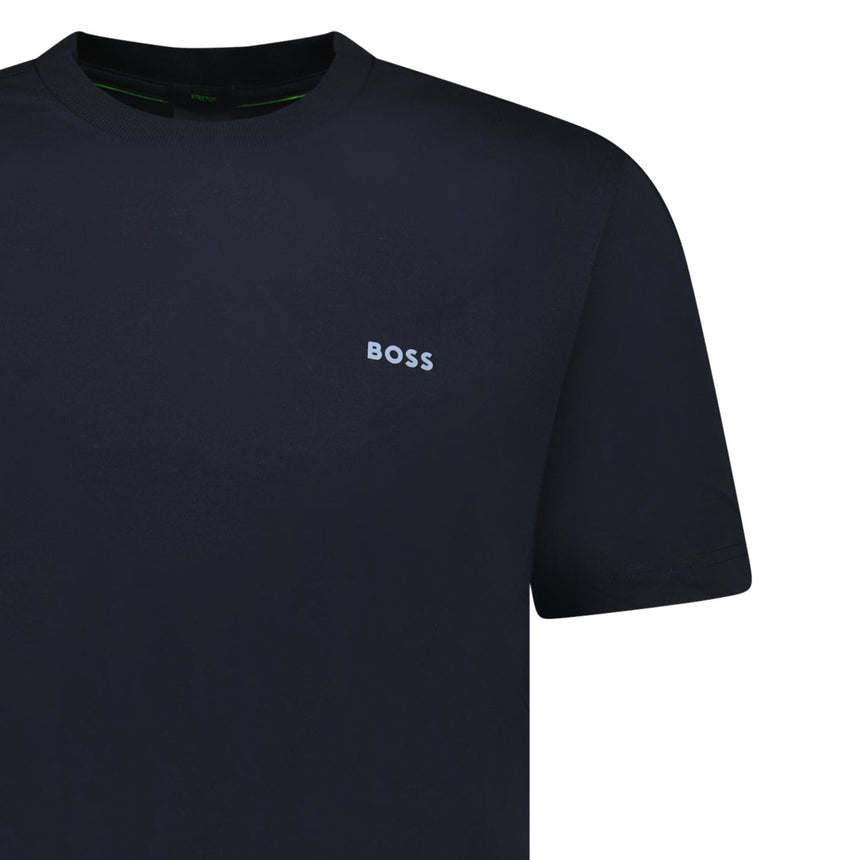 Hugo Boss Blue Logo - Stamp T-Shirt in Navy - Boinclo - Outlet Sale Under Retail