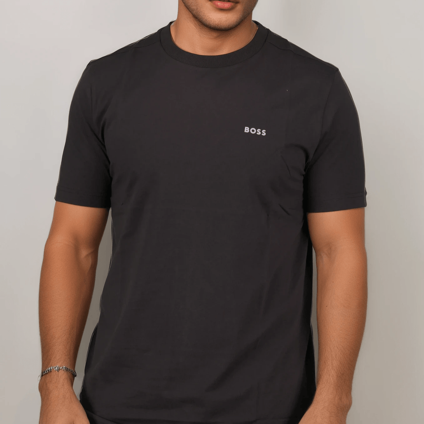 Hugo Boss Blue Logo - Stamp T-Shirt in Navy - Boinclo - Outlet Sale Under Retail
