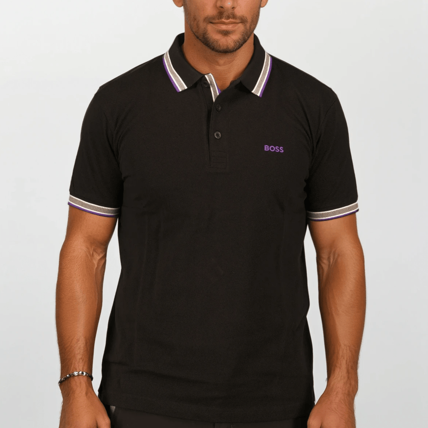 Hugo Boss Paddy Polo Shirt Purple & Black - Boinclo - Outlet Sale Under Retail