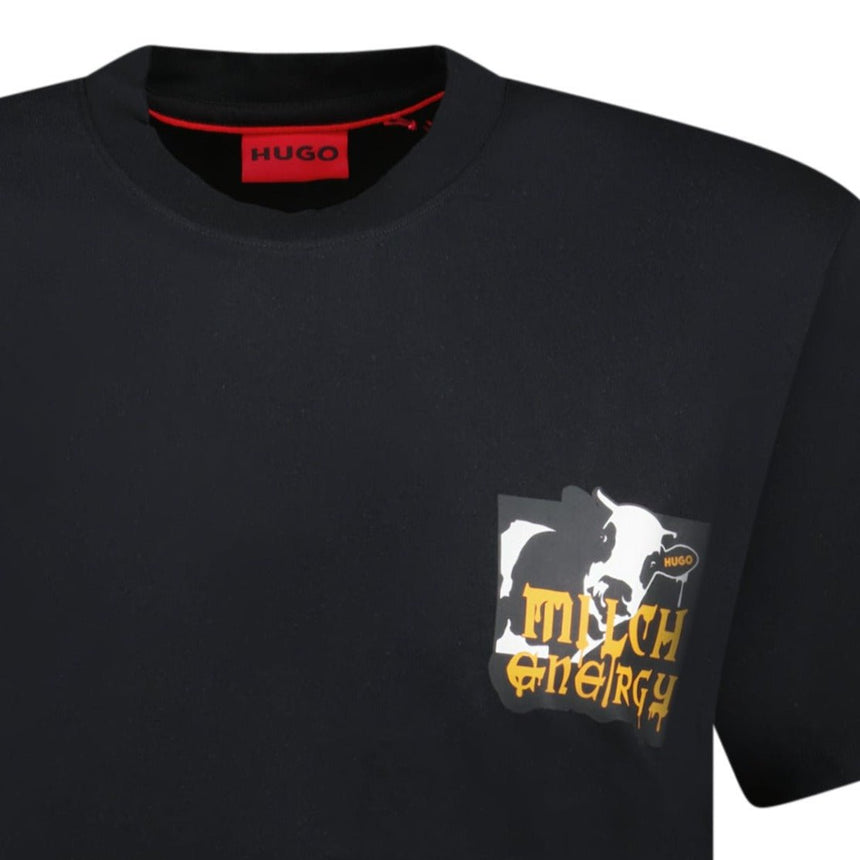 HUGO 'Milch Energy' T - Shirt Black - Boinclo ltd - Outlet Sale Under Retail