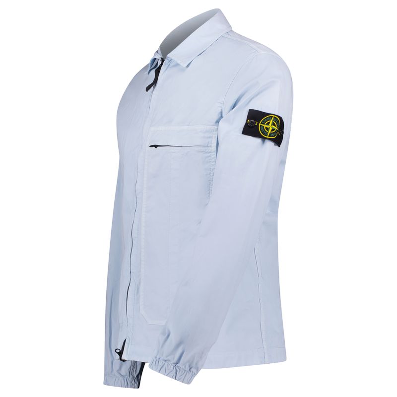 Brushed Cotton Pocket Overshirt Aqua