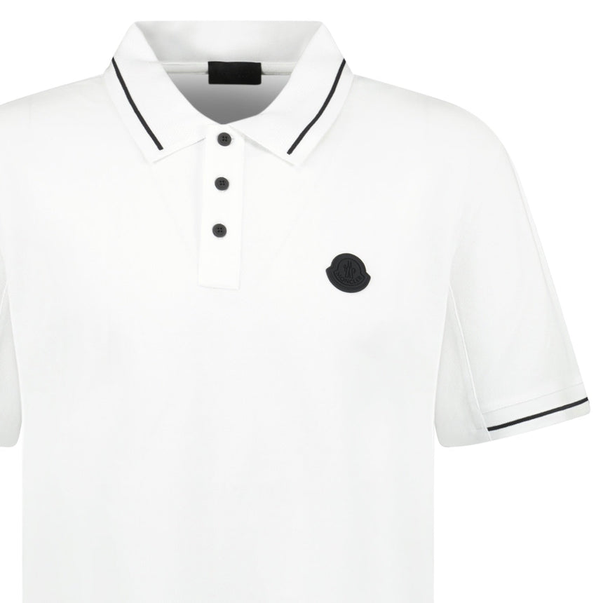 Logo Patch Smart Polo Shirt in White