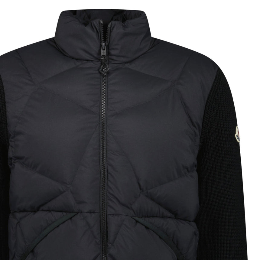 Moncler Panelled Padded Cardigan in Black - Boinclo - Outlet Sale Under Retail