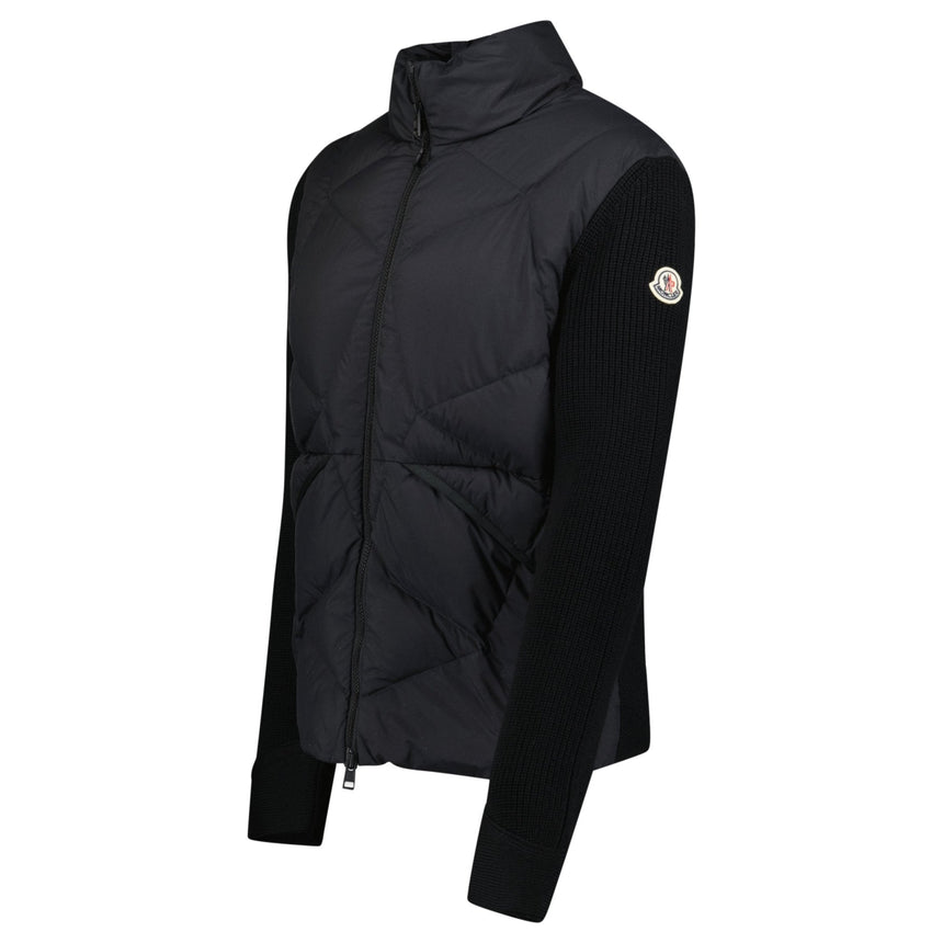 Moncler Panelled Padded Cardigan in Black - Boinclo - Outlet Sale Under Retail