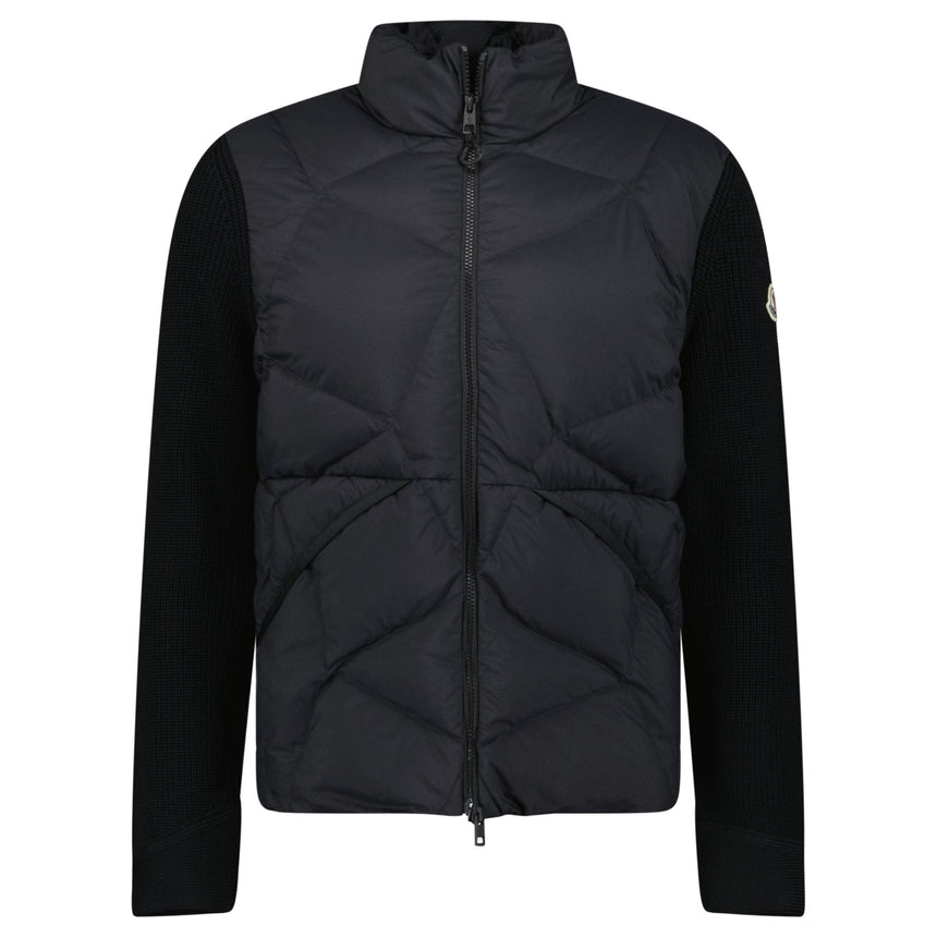 Moncler Panelled Padded Cardigan in Black - Boinclo - Outlet Sale Under Retail