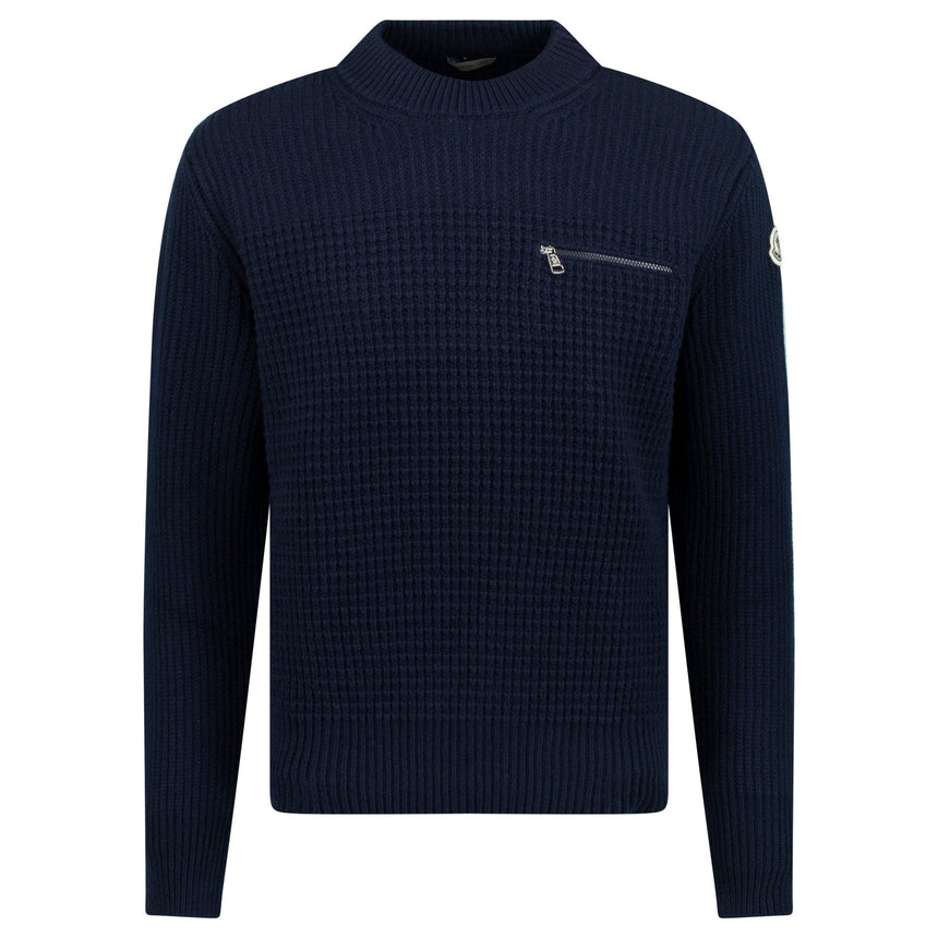 Moncler Wool & Cashmere Jumper Navy - Boinclo - Outlet Sale Under Retail