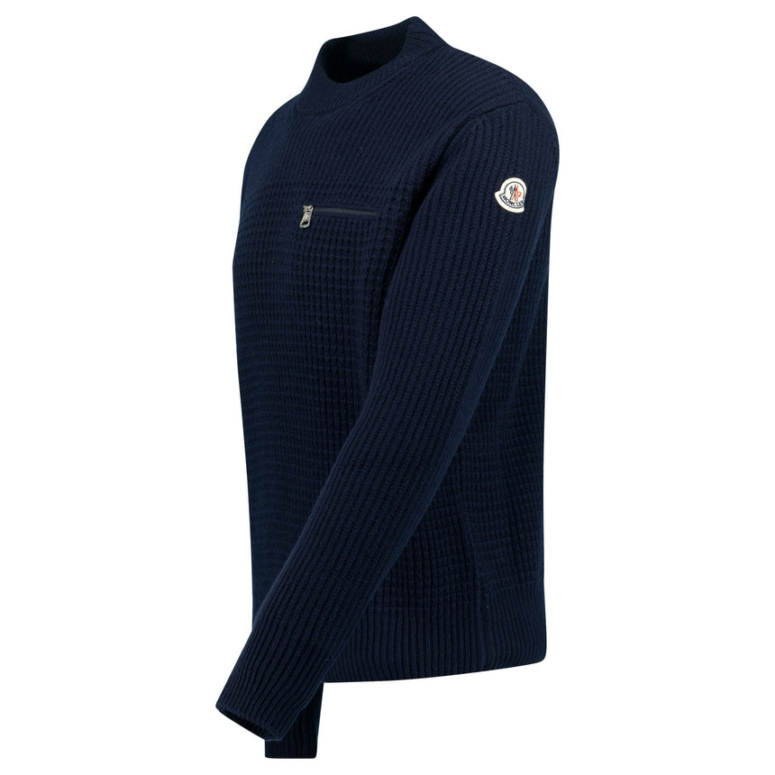 Moncler Wool & Cashmere Jumper Navy - Boinclo - Outlet Sale Under Retail