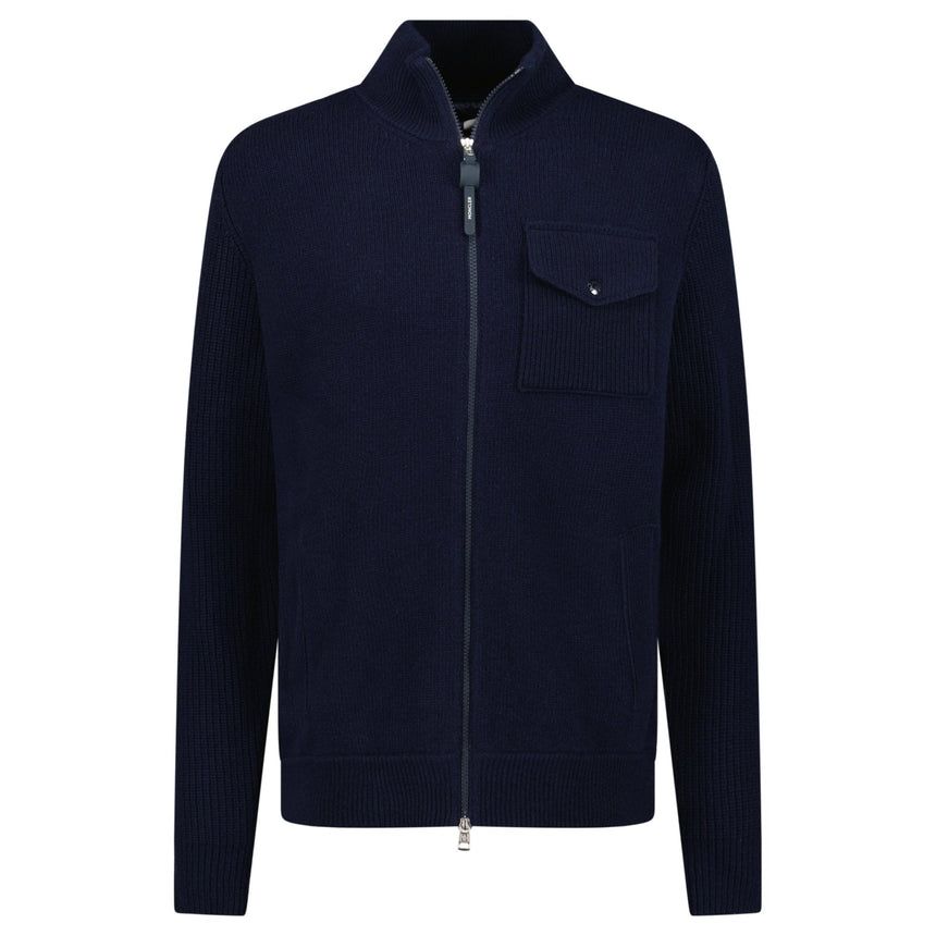 Moncler Wool - Cashmere Puffer - Detail Jacket in navy - Boinclo - Outlet Sale Under Retail
