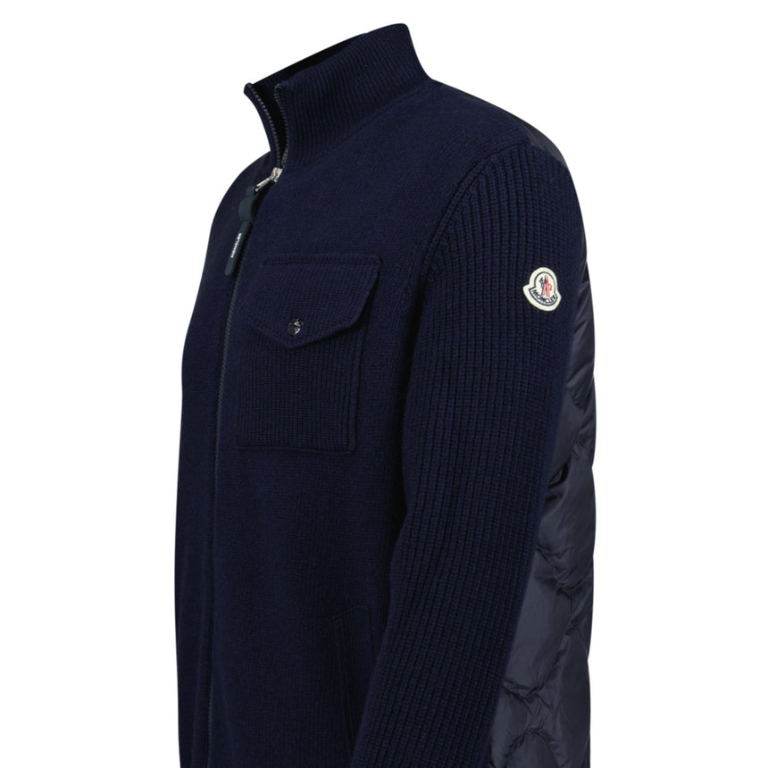 Moncler Wool - Cashmere Puffer - Detail Jacket in navy - Boinclo - Outlet Sale Under Retail