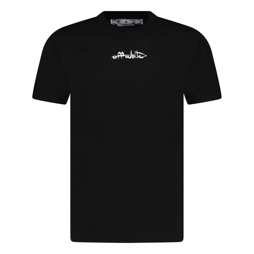 Off - White Script Logo Slim Fit Black T - Shirt - Boinclo ltd - Outlet Sale Under Retail