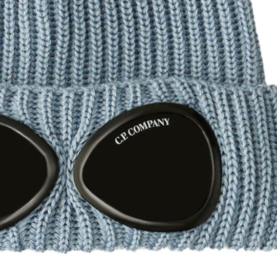 Goggle Beanie Hat in Extra Fine Merino Wool Flint Stone