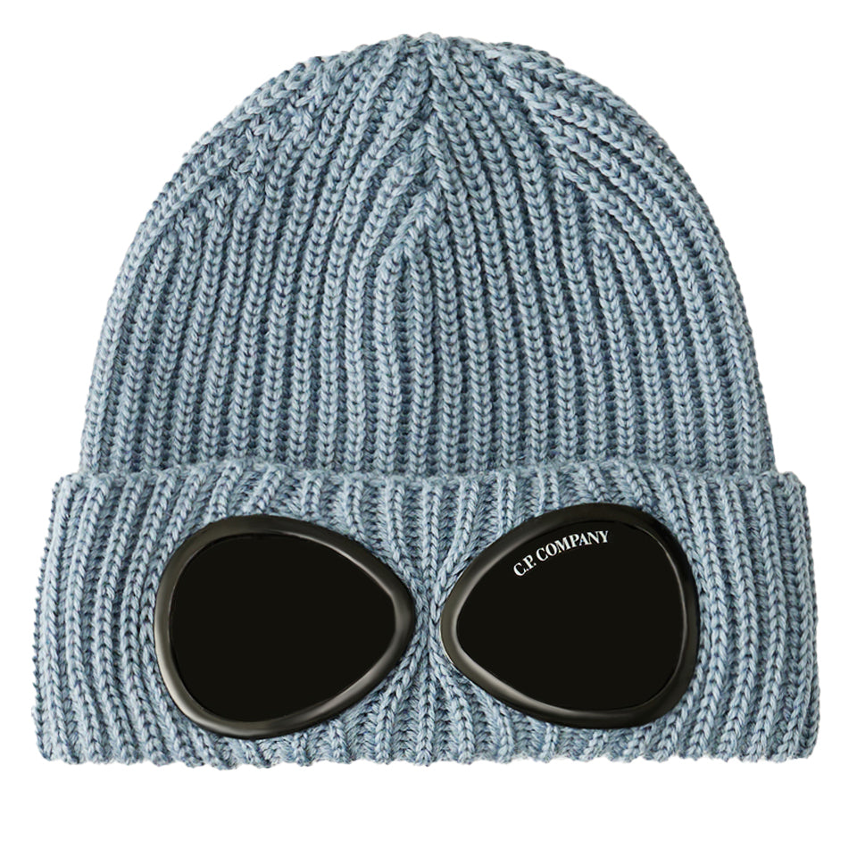 Color variation of Goggle Beanie Hat in Extra Fine Merino Wool Flint Stone