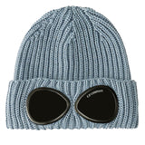 Goggle Beanie Hat in Extra Fine Merino Wool Flint Stone