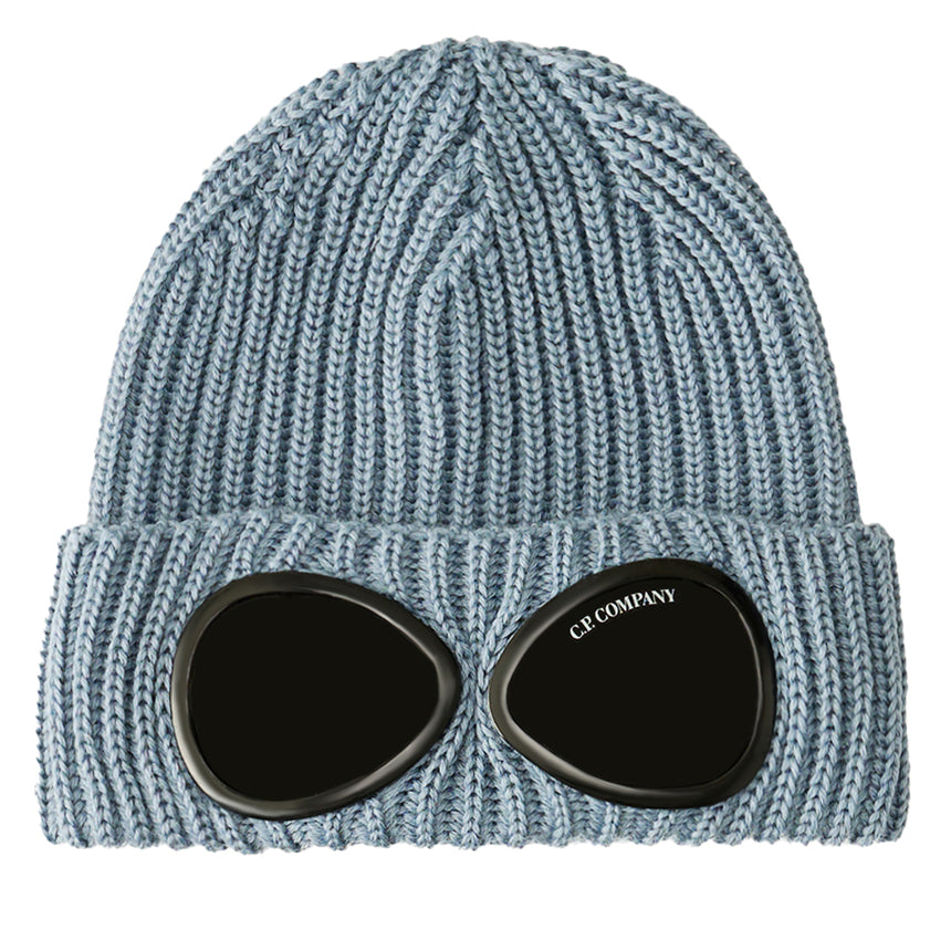 Goggle Beanie Hat in Extra Fine Merino Wool Flint Stone