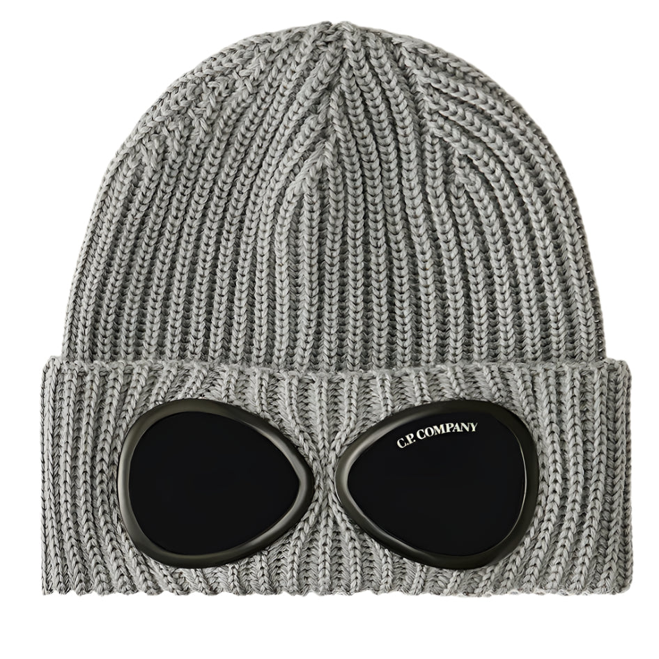 Color variation of Goggle Beanie Hat in Extra Fine Merino Wool Griffin Grey