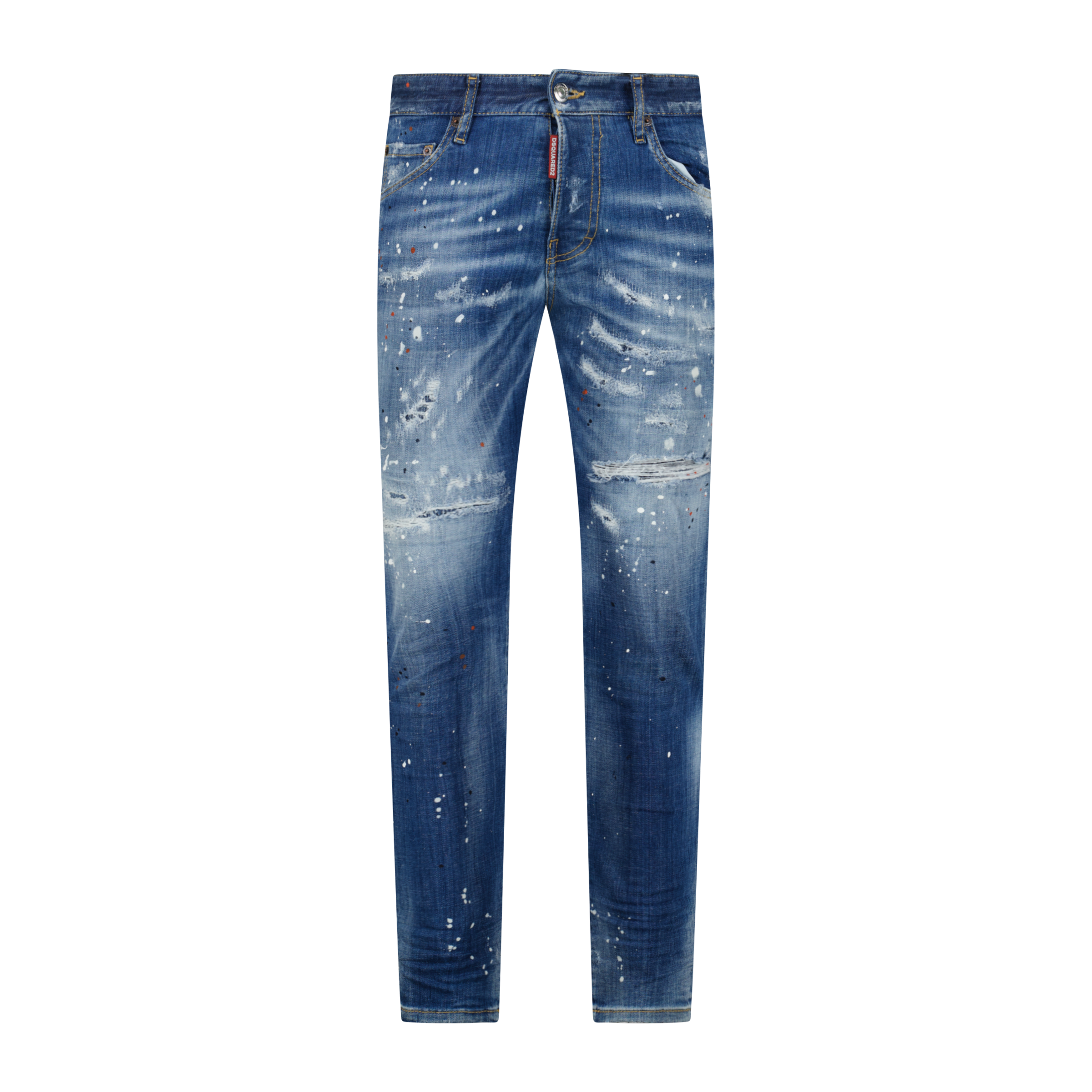 Color variation of 'Skinny Dan ' Paint Splatter Jeans Blue