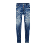 DSquared2 'Skinny Dan ' Paint Splatter Jeans Blue - Boinclo ltd - Outlet Sale Under Retail